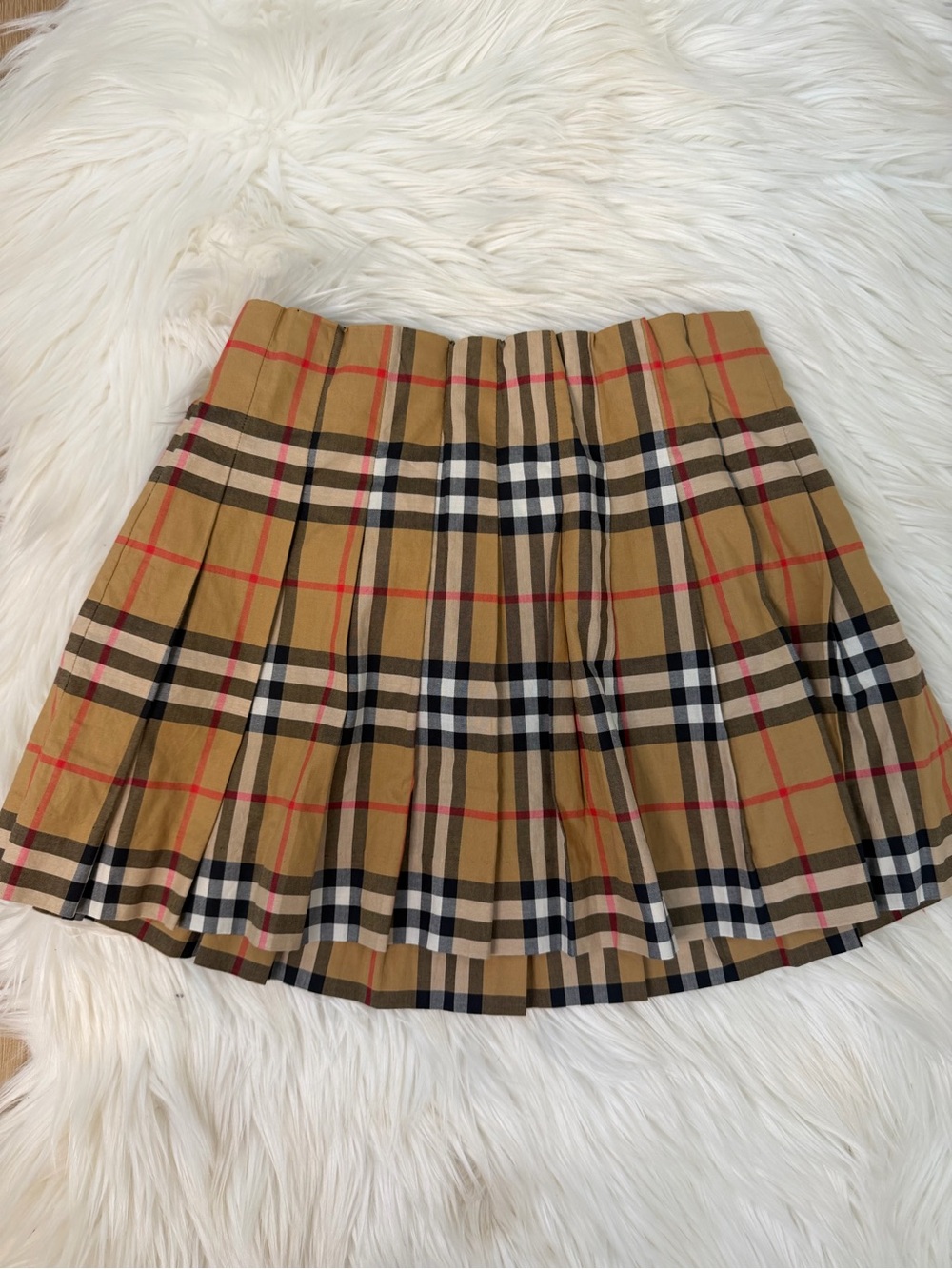 Burberry‎ Pleated Check 100% Cotton Skirt Girls Size 6